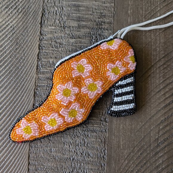 Beaded Shoe Keychain Bag Zipper Retro Fall Autumn Witch - Picture 1 of 6